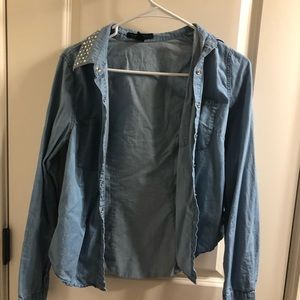 Chambray Top with Studs